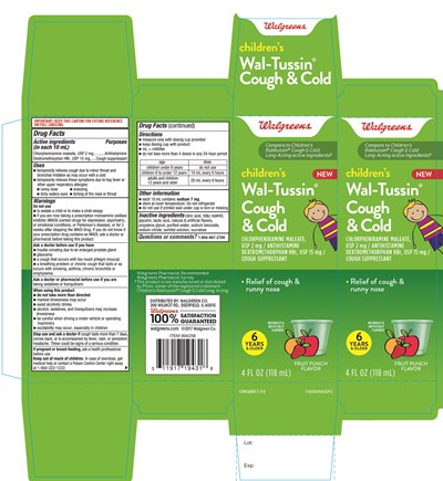 PAA009240.jpg childrens Wal- Tussin Cough & Cold 4 FL OZ Fruit Punch Flavor - PAA009240