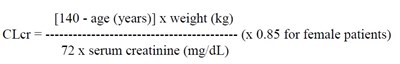 Cockcroft And Gault Equation (Pregabalin Formula)