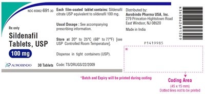 sildenafil-fig10.jpg PACKAGE LABEL-PRINCIPAL DISPLAY PANEL - 100 mg (30Tablets Bottle) - sildenafil fig10