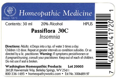 Passiflora Label Example (Passiflora30c30ml Label)