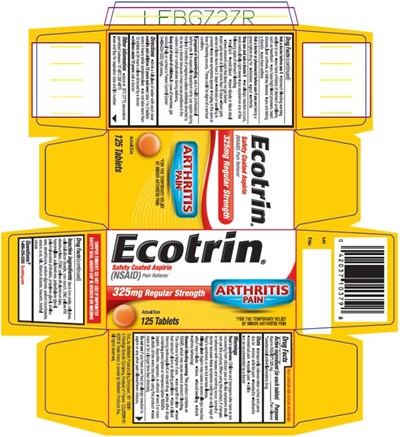 Principal Display Panelthe Aspirin Regimen That’s Smart For Your Heartecotrinsafety Coated Aspirin (nsaid) Pain Reliever#1 Cardiologist Recommended Aspirin325 mg Regular Strength125 Tablets (Ecotrin Regular 01)
