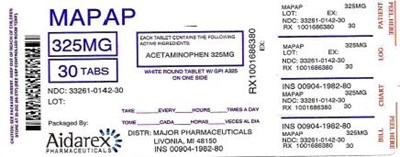 Mapap 325mg tablet - acetaminophen 325 mg for major 1