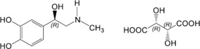 Epinephrine Bitartrate Chemical Structure (Sen06 0001 02)