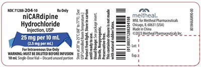 Principal Display Panel – Nicardipine Hydrochloride Injection, Usp 10 mL Vial Label (Nicard Vial V3)