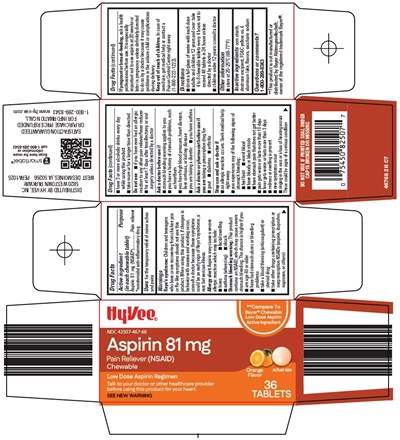 Hyvee Aspirin 81 mg Orange Carton Image