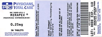 image of 0.25 mg package label - 4211