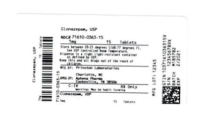 Bottle Label 1 mg (71610 0363 15)