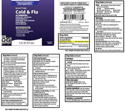 Acetaminophen 650 mg, Diphenhydramine Hci 25 mg, Phenylephrine Hci 10 mg (Mucus Relief Nighttime Cold And Flu Liquid 1)