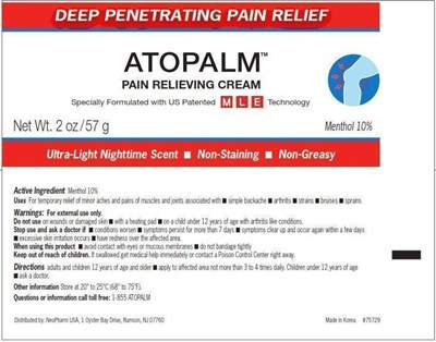 Atopalm Pain Relieving Cream Tube (Atopalmprc2)