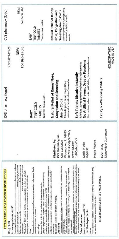 image of box text - cvs baby tiny cold box text