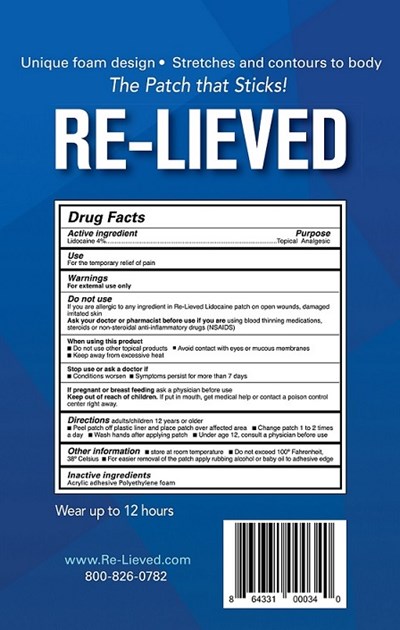 Drug Facts Panel (Relievedbagdesign8.17back)