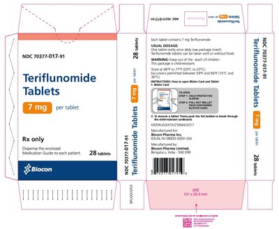 teriflunomide-04.jpg PRINCIPAL DISPLAY PANEL - 7 mg Tablet Carton - teriflunomide 04