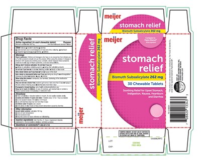 Meijer Stomach Relief Bismuth Subsalicylate 30 Chewable Tablets (172gnp)