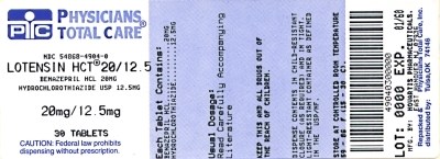 PRINCIPAL DISPLAY PANEL – PACKAGE LABEL – 20 MG/12.5 MG TABLETS. - 4904