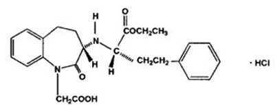 Benazepril hydrochloride structural formula. - lotensin hct 02