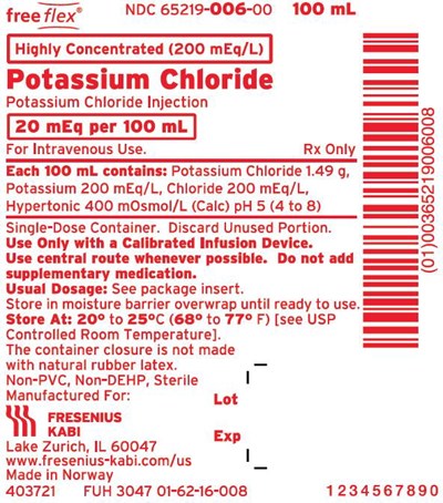 pot0d-0004-05.jpg Package Label - Principal Display Panel - Potassium Chloride 20 mEq 100 mL Bag Label - pot0d 0004 05