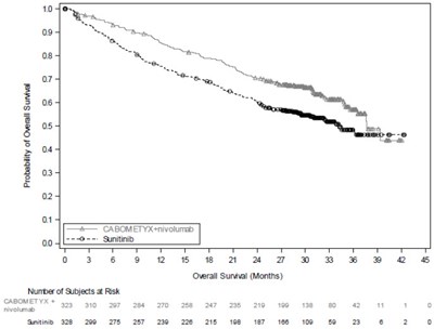 Image Of Kaplan-meier Curve Of Overall Survival In Checkmate-9er (Cabometyx Fig6)