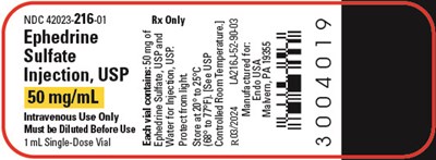 Ephedrine Sulfate Injection Vial Label (Image 2)
