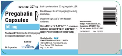 pregabalin-15.jpg PRINCIPAL DISPLAY PANEL - 50 mg Capsule Bottle Label - pregabalin 15