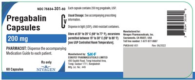 pregabalin-19.jpg PRINCIPAL DISPLAY PANEL - 200 mg Capsule Bottle Label - pregabalin 19