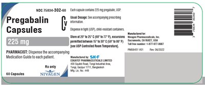 pregabalin-20.jpg PRINCIPAL DISPLAY PANEL - 225 mg Capsule Bottle Label - pregabalin 20