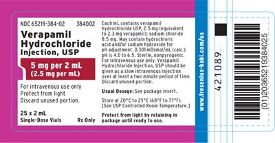 Package Label (PRINCIPAL DISPLAY – Verapamil Hydrochloride Injection, USP 2 mL Tray Label)
