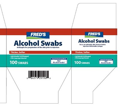 Fred's Alcohol Swabs Box (Front, Side, Bottom)