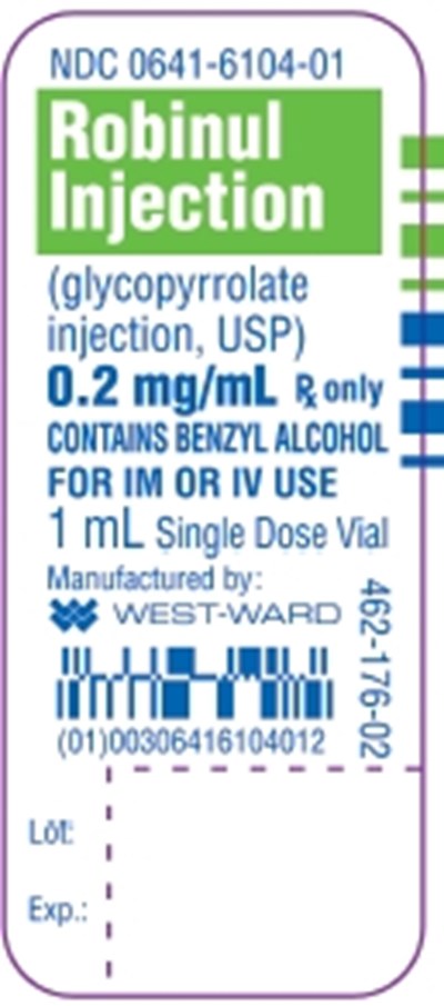 robinul-injection-2.jpg Robinul Injection (glcopyrrolate injection, USP) 0.2 mg/mL 1 mL Single Dose Vial - robinul injection 2