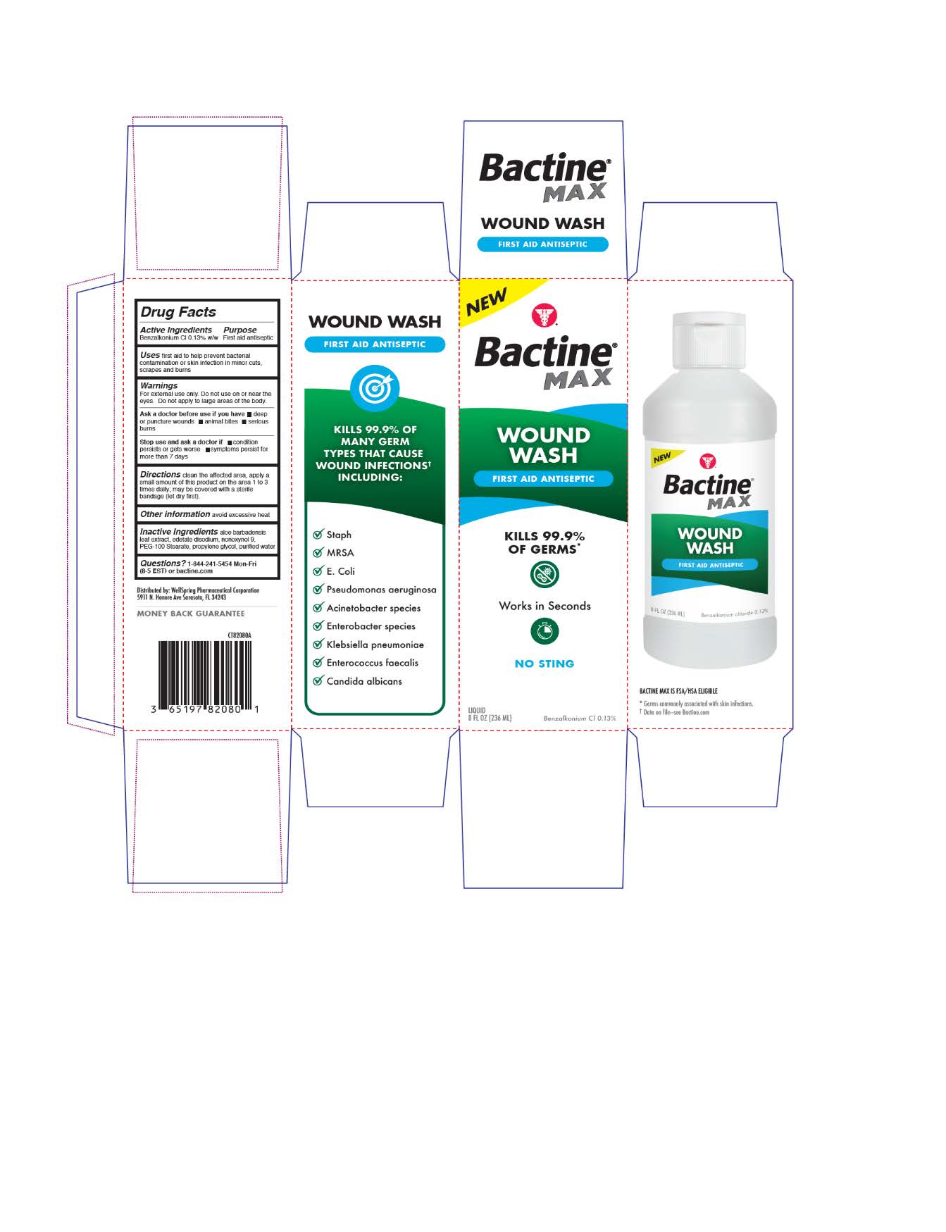 Bactine MAX First Aid Antiseptic Wound Wash - Bactine