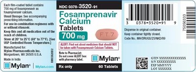 Fosamprenavir Calcium Tablets 700 mg Bottle Label (Image 03)