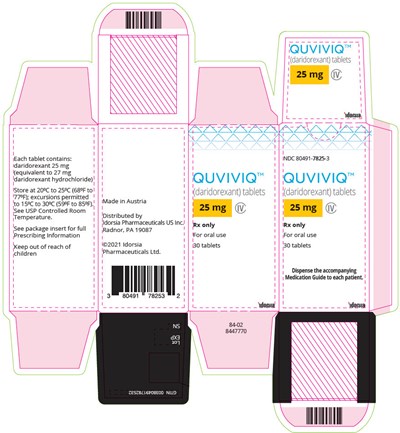 quviviq-06.jpg PRINCIPAL DISPLAY PANEL - 25 mg Tablet Bottle Carton - quviviq 06