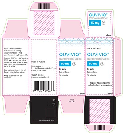 quviviq-07.jpg PRINCIPAL DISPLAY PANEL - 50 mg Tablet Bottle Carton - quviviq 07