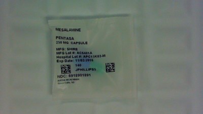 6918901891.jpg Mesalamine CR 250 mg capsule label - 6918901891