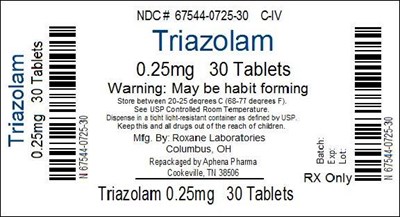 67544-725.jpg Bottle Label 0.25mg - 67544 725