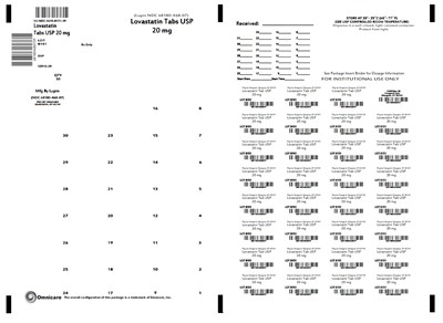 Principal Display Panel Lovastatin 20 mg (Lovastatin Tabs Usp 20 mg 8151  40 mg 8152 Lupin 3)