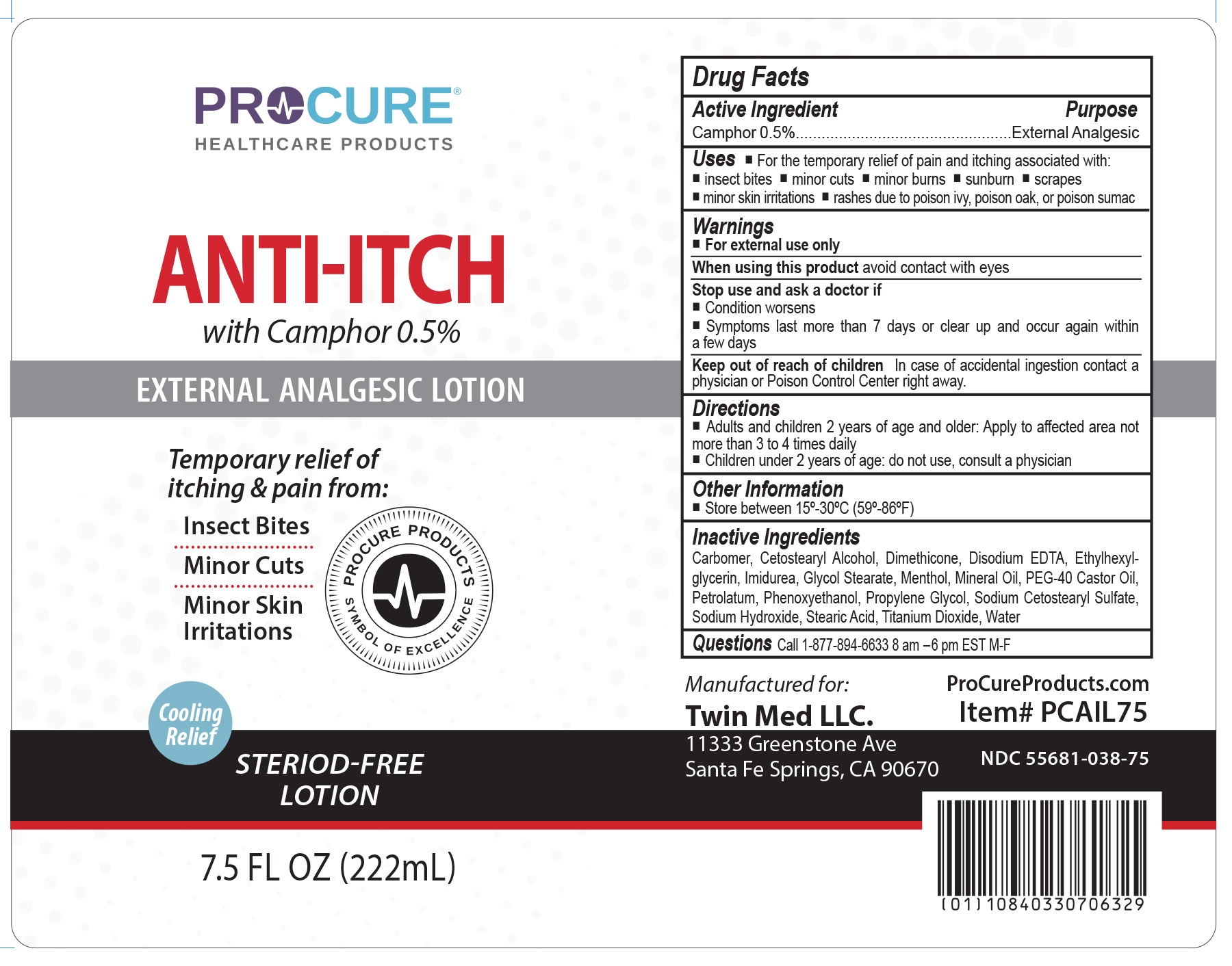 Procure Anti Itch Lotion - Images NDC 55681-038