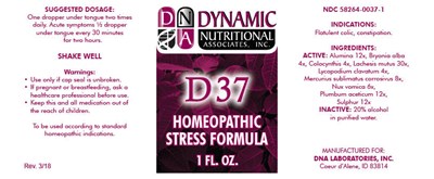 d37-01.jpg PRINCIPAL DISPLAY PANEL - 1 FL. OZ. Bottle Label - d37 01