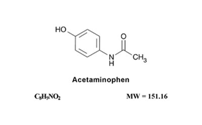 Acetaminophen Chemical Structure (Acetaminophen And Codeine Phosphate 01)