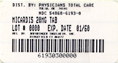 Micardis 20 mg 30 Tablets (6193)