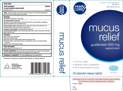 Guaifenesin 600 mg (Mucus Relief 600 mg Extended Release Caplet Aml 1)