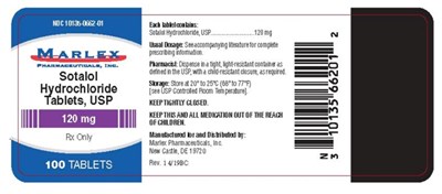 sotalol-04.jpg NDC 10135-0662-01SotalolHydrochlorideTablets, USP120 mgRx Only100 TABLETS - sotalol 04