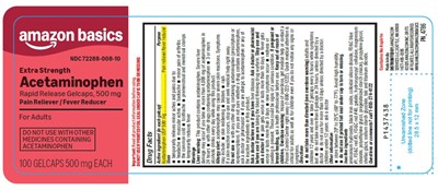 Package Label-principal Display Panel 500 mg (100 Gelcaps Container Label) (Acetaminophen Fig1)