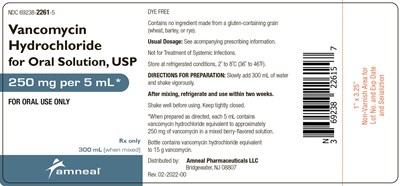 300 mL Label (Vancomycin Hydrochloride For Oral Solution Usp Ani 4)