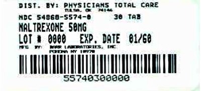 Naltrexone Hydrochloride Tablets, Usp 50 mg Label (5574)