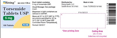 torsemide-fig1.jpg PACKAGE LABEL-PRINCIPAL DISPLAY PANEL - 5 mg (100 Tablets Bottle) - torsemide fig1
