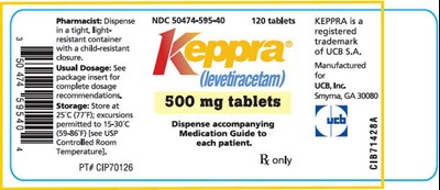 keppra-09.jpg PRINCIPAL DISPLAY PANEL - 500 mg Tablet Bottle Label - keppra 09