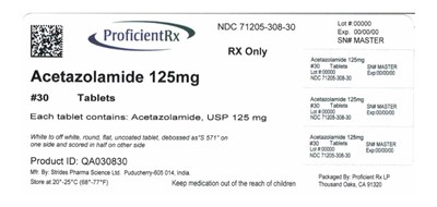 71205-308-30 (Acetazolamide Tablets Usp 125mg Bottle 100s)