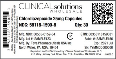 Chlordiazepoxide 25mg Capsules 30 Count Blister Card (Image 01)