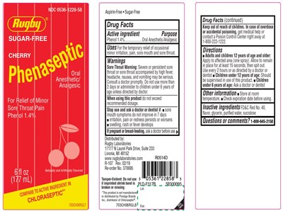 Rugby Sugar Free Cherry Flavor Phenaseptic Phenol 1.4% (Sore Throat Spray Cherry Liquid 1)