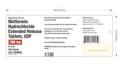 Container Label 500s Count (500s Count Leading Pharma)